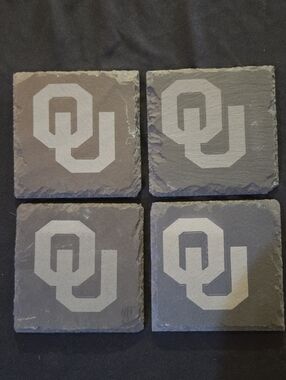 Slate Coaster Set - Gray
